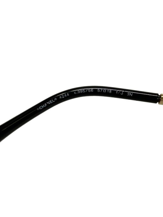 Chanel Sunglasses Dark Gray Gold Black Chain Eyewear